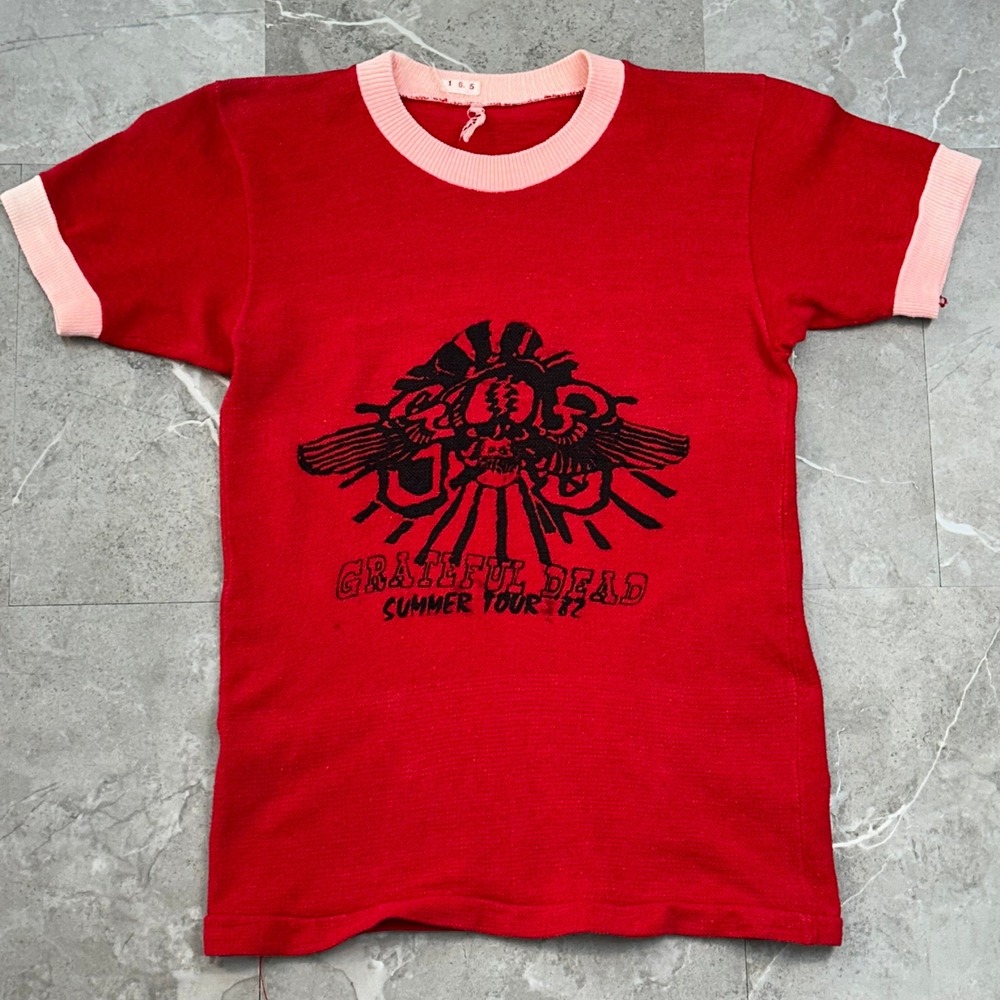 80s Vintage Grateful Dead Graphic Ringer Tour Tee Mens Small Classic Rock Shirt